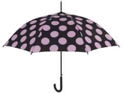 TWM Dámský deštník Fantasy 104 cm, automatický černo / růžový