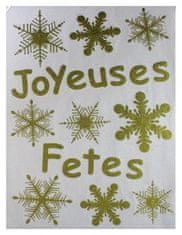 TWM sada samolepek "Joyeuses Fetes" 49 x 69 cm zlatá