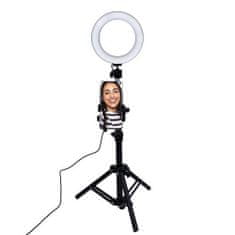 TWM Selfie stativ Vlogging 16 cm LED 4 díly