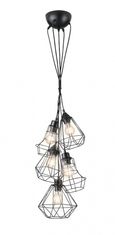 TWM Závěsná lampa Meike 150 x 50 cm 5 x E27 ocel 25W černá