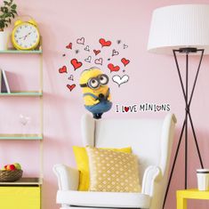 TWM samolepka na zeď Minions Love 29,7 x 42 cm žlutá 2 ks