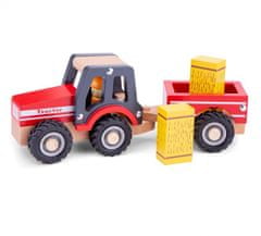 TWM Traktor Little Driver 24 cm dřevo červený 4dílný