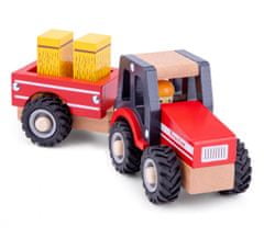 TWM Traktor Little Driver 24 cm dřevo červený 4dílný