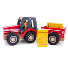 TWM Traktor Little Driver 24 cm dřevo červený 4dílný