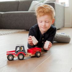 TWM Traktor Little Driver 24 cm dřevo červený 4dílný