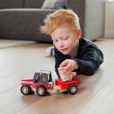 TWM Traktor Little Driver 24 cm dřevo červený 4dílný