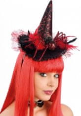 TWM dámský čarodějnický klobouk 15 cm, syntetický černo/červený