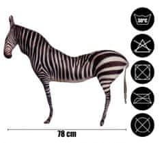 TWM tvar polštáře zebra 78 x 54 cm bílý / černý samet