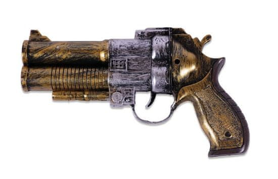 TWM hračkový revolver Steampunk junior 22 cm hnědý