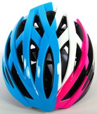 TWM Unisex cyklistická helma 54-58 cm modrá / růžová / bílá