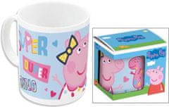 TWM Dívčí hrnek Peppa Pig 325 ml keramický bílý / světle modrý