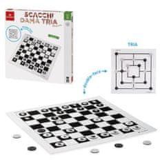 TWM šachy a šachovnice 37 cm dřevo / ocel bílá / černá 2 kusy