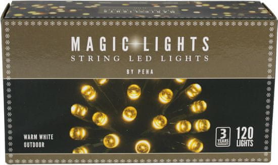 TWM Vánoční osvětlení String 120 led, 12-17 metrů, teplá bílá