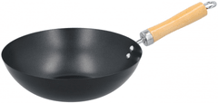 TWM Pánev Wok 25 cm ocel / černé dřevo / bílá