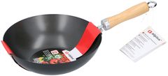 TWM Pánev Wok 25 cm ocel / černé dřevo / bílá