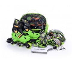 TWM inline skateset Racer hardboot zelená velikost 26-29