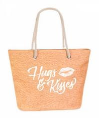 TWM Plážová taška Hugs & Kisses dámská 41 litrů polyester oranžová