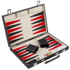 TWM backgammon Deluxe 36 cm černá imitace kůže