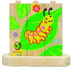 TWM blok puzzle Rups / vlinder junior wood 10 ks