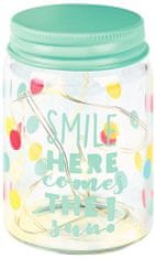 TWM Lampa Happy Me jar, sklo junior / ocel 7,5 cm modrá