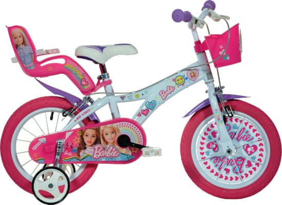 TWM Barbie 16" 27cm dívčí ráfkové brzdy bílá / růžová