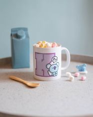 TWM hrnek BT21 Koya junior 300 ml keramická bílá / fialová