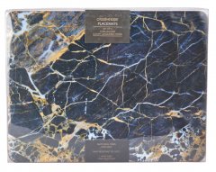 TWM Navy Marble podložky 30 x 23 cm korkové navy 6 ks