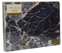 TWM Navy Marble podložky 30 x 23 cm korkové navy 6 ks