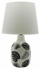 TWM stolní lampa Tropical Jungle 42 cm bílá / černá keramika