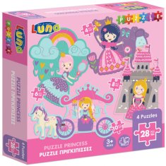 TWM puzzle Princesses girls karton růžová / fialová 28 dílků