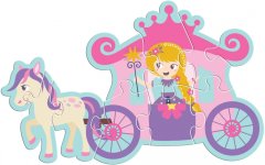 TWM puzzle Princesses girls karton růžová / fialová 28 dílků