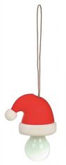 TWM Vánoční přívěsek Lamp Santa Hat 5,5 x 2 cm bílá a červená