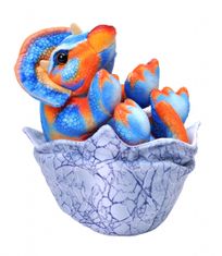 TWM Plyšový modrý / oranžový Triceratops 20 cm pro děti