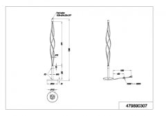 TWM stojací lampa Loop led 138 cm ocel 3000 / 5000K 850lm bílá