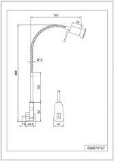 TWM nástěnné svítidlo Laon 4 x 40 cm ocel 5W 3000K 400lm stříbrná