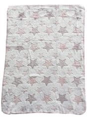 TWM dětská deka Star 75 x 100 cm junior fleece / flanel bílá / růžová