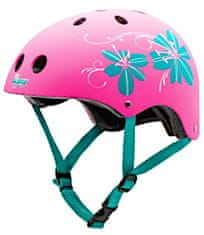 TWM Dívčí helma na brusle Flower 52-54 cm ABS Růžová / Modrá Velikost XS