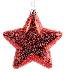 TWM Vánoční koule Myrtle star 15 cm červené sklo