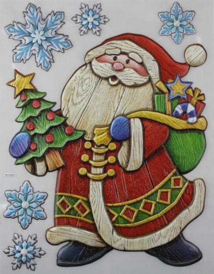 TWM Samolepka Santa 31 x 38 cm PVC červená