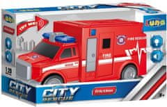 TWM hasičský vůz City Rescue junior 1,5V friction 1:20 red