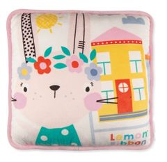 TWM Juniorský polštářek 35 x 35 cm polyester bílá / zelená