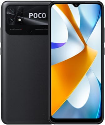 Xiaomi POCO C40 telefon IPS LCD displej odolné sklo Corning Gorilla Glass duální širokoúhlý fotoaparát ultraširokoúhlý hloubkový objektiv HD rozlišení rychlonabíjení dlouhá výdrž baterie 18W nabíjení LTE připojení Bluetooth 5.0 8jádrový procesor JLQ JR510 úhlopříčka displeje 6,71palců velký displej 13+ 2 Mpx