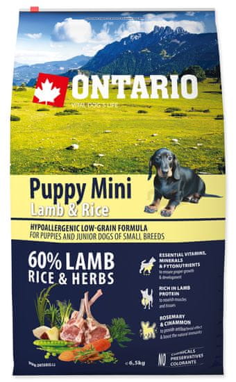 Ontario Puppy Mini Lamb & Rice 6,5kg