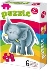 Kukuryku Baby puzzle Zvířátka ze ZOO 6v1 (2-4 dílky)