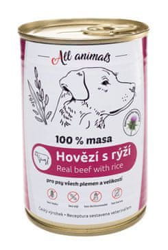 All Animals DOG hovězí mleté s rýží 400g