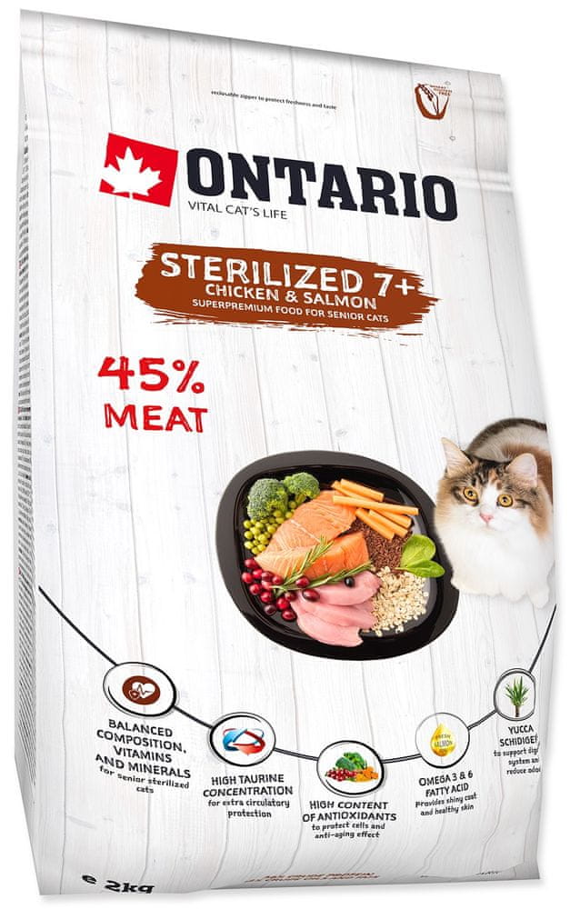 Ontario Cat Sterilised 7+ 2kg