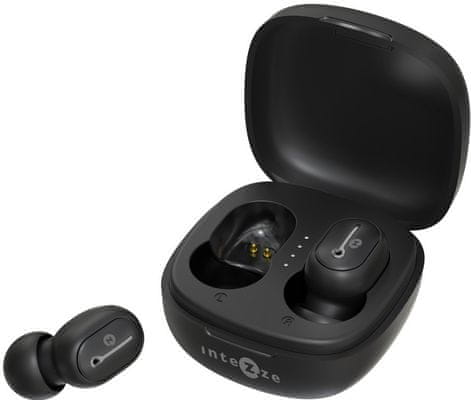 prenosne resnično brezžične slušalke Bluetooth 5.3 intezze mini juicy prijeten zvok mikrofon za prostoročno telefoniranje 4h delovanja na polnjenje polnilno ohišje 8h dodatno upravljanje na dotik udobno za majhna ušesa lep sodoben dizajn