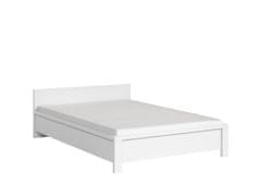 Black Red White KAPITAN postel bez roštu a matrace LOZ/140 bílá/bílý mat