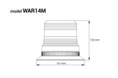 AMIO LED Výstražné světlo W14M MAG / 3 BOLT, ECE R10 80LED 12 / 24V IP56