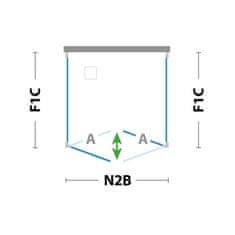 Forte Pevná stěna ESSENCE F1C Bílá Čiré bezpečnostní sklo - 6 mm 80 cm